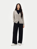 Kaszmir Damski Kardigan Z Dekoltem W Szpic - Gobi Cashmere #color_błękit świtu