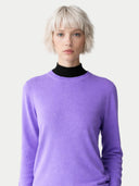 Kaszmir Damski Sweter Basic Z Półokrągłym Dekoltem - Gobi Cashmere #color_zakurzony peri