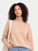Sweter z kaszmiru z okrągłym dekoltem | GOBI Cashmere #color_beige