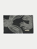 Szal z kaszmiru z nadrukowanym wzorem węzłów Mleko Kokosowe - Gobi Cashmere #color_mleko kokosowe