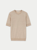 Top z kaszmiru z dekoltem w serek | GOBI Cashmere #color_beżowy