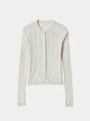 Kaszmirowo-jedwabny kardigan na guziki | GOBI Cashmere #color_szeptana biel
