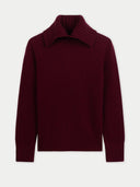 Sweter z kaszmiru z golfem i podwiniętym kołnierzem Wino Zinfandel - Gobi Cashmere #color_wino zinfandel