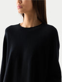 Długa Sukienka Kaszmirowa Z Bocznym Rozcięciem Czarny - Gobi Cashmere #color_czarny