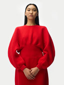 Sukienka z kaszmiru o rzeźbionym kroju Fiery Red - Gobi Cashmere #color_fiery red