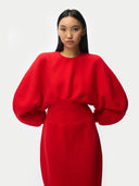 Sukienka z kaszmiru o rzeźbionym kroju Fiery Red - Gobi Cashmere #color_fiery red