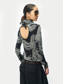 Sweter z kaszmiru i jedwabiu z nadrukiem węzłów Czarny - Gobi Cashmere #color_czarny
