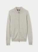 Kaszmir Damski Kardigan Z Suwakiem Na Całej Długości Szarobrązowy - Gobi Cashmere #color_ciepła szarość