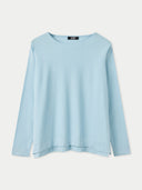 Bawełniano-kaszmirowy sweter dekolt w łódkę|GOBI Cashmere #color_akwamaryn
