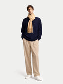 Kaszmir Męski Szal Z Frędzlami - Gobi Cashmere #color_prażone migdały