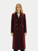 Długi Płaszcz Dwurzędowy #color_bordeaux