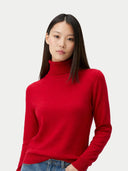 Ponadczasowy kaszmirowy sweter golf Papryczka Chili - Gobi Cashmere #color_papryczka chili