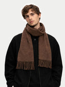Kaszmir Męski Szal Z Frędzlami - Gobi Cashmere #color_kakao