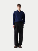 Koszulka polo z kaszmiru i jedwabiu | GOBI Cashmere #color_nastrój indygo
