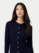 Damski Kaszmirowy Kardigan z Guzikami Granatowy | GOBI PL #color_granatowa marynarka