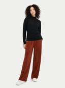 Kaszmir Damski Sweter Z Półgolfem Szarobrązowy - Gobi Cashmere #color_czarny