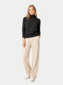 Kaszmir Damski Sweter Z Półgolfem - Gobi Cashmere #color_węgiel drzewny