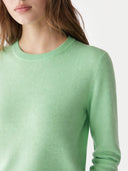 Kaszmir Damski Sweter Basic Z Półokrągłym Dekoltem - Gobi Cashmere #color_zielony popiół