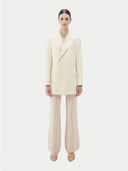 Elegancki dwurzędowy blezer z kaszmiru | GOBI Cashmere #color_białawy