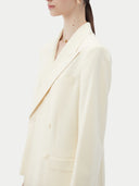 Elegancki dwurzędowy blezer z kaszmiru | GOBI Cashmere #color_białawy