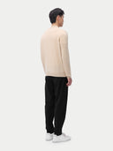 Męski sweter z miękkim dekoltem z czystego kaszmiru | Gobi Cashmere #color_beżowy