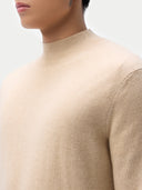 Męski sweter z miękkim dekoltem z czystego kaszmiru | Gobi Cashmere #color_beżowy