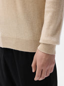 Męski sweter z miękkim dekoltem z czystego kaszmiru | Gobi Cashmere #color_beżowy