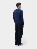 Kaszmirowy jedwabny kardigan z golfem Morski - Gobi Cashmere #color_morski