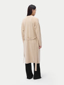 Długi kaszmirowy szlafrok ciążowy w kolorze Organic BeżOwy - Gobi Cashmere #color_beżowy