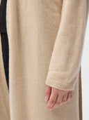 Długi kaszmirowy szlafrok ciążowy w kolorze Organic BeżOwy - Gobi Cashmere #color_beżowy