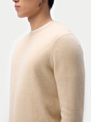 Męski sweter z czystego kaszmiru Essential Crew Neck | Gobi Cashmere #color_beżowy