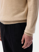 Męski sweter polo z czystego kaszmiru | Gobi Cashmere #color_beżowy