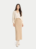 Bezszwowa kaszmirowa spódnica - Wholegarment 3D - GOBI Cashmere #color_beżowy