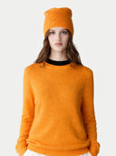 Zestaw kaszmirowy sweter i czapka kaszmirowa - Gobi Cashmere #color_morelowy