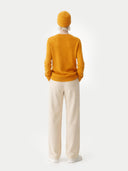 Zestaw kaszmirowy sweter i czapka kaszmirowa - Gobi Cashmere #color_żonkilowy