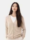 Damski Kaszmirowy Kardigan z Dekoltem V Ciepła Szarość | GOBI PL #color_ciepła szarość