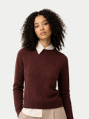 Kobiety Sweter z kaszmiru z okrągłym dekoltem | GOBI #color_deep mahogany