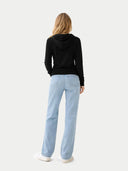 Bluza z kapturem i zamkiem z kaszmiru | GOBI Cashmere #color_czarny
