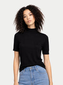 Mongolska koszula z kaszmiru i jedwabiu | GOBI Cashmere #color_czarny