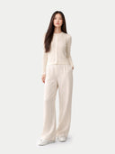 Kaszmirowo-jedwabny kardigan na guziki | GOBI Cashmere #color_szeptana biel