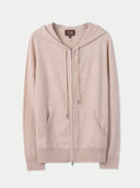 Kaszmirowa bluza z kapturem i zamkiem błyskawicznym oraz kieszenią BeżOwy - Gobi Cashmere #color_beżowy