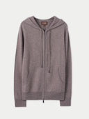 Kaszmirowa bluza z kapturem i zamkiem błyskawicznym oraz kieszenią SzarobrąZowy - Gobi Cashmere #color_szarobrązowy