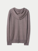 Kaszmirowa bluza z kapturem i zamkiem błyskawicznym oraz kieszenią SzarobrąZowy - Gobi Cashmere #color_szarobrązowy