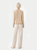 Kaszmir Damski Kardigan Z Półokrągłym Dekoltem - Gobi Cashmere #color_beżowy