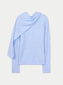 Kaszmirowy sweter z drapowanym szalem