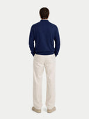 Kaszmir Męski Sweter Polo Szary - Gobi Cashmere #color_granatowy