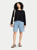 Bawełniano-kaszmirowy sweter dekolt w łódkę|GOBI Cashmere #color_czarny