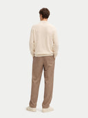 Kaszmir Męski Sweter Polo Szarobrązowy - Gobi Cashmere #color_białawy
