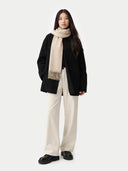 Kaszmir Męski Szal Z Frędzlami - Gobi Cashmere #color_ciepła szarość