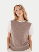 Bluzka damska z kaszmiru o luźnym kroju | GOBI Cashmere #color_szarobrązowy